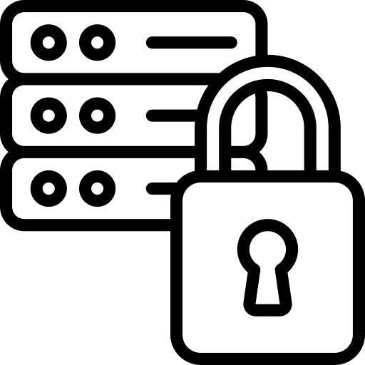 Secure data security big data padlock icon