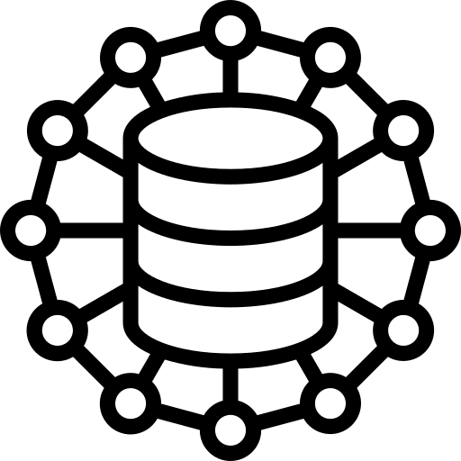 Data network dem file storage networking icon