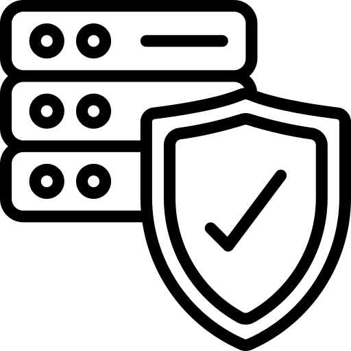 Data protection secure shield data protection server icon