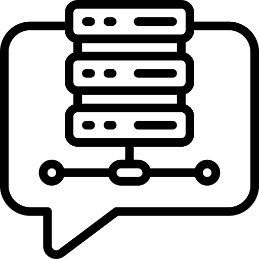 Server chat bubble communications backup icon