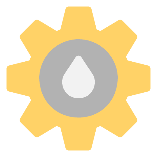 Industry water drop industrial gear icon