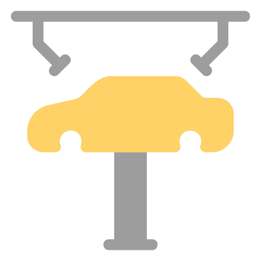 Robotic arm mechanism transportation industry icon