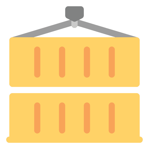 Crane boxes shipping and delivery container icon Crane boxes shipping and delivery container icon