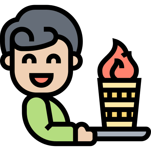 Waiter fire cocktail people career icon Waiter fire cocktail people career icon