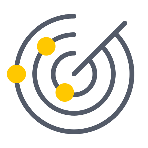 Radar rest area positional proximity icon