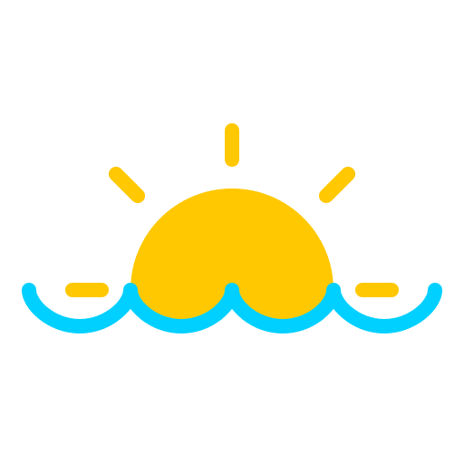 Sunset holidays sunrise sea icon Sunset holidays sunrise sea icon
