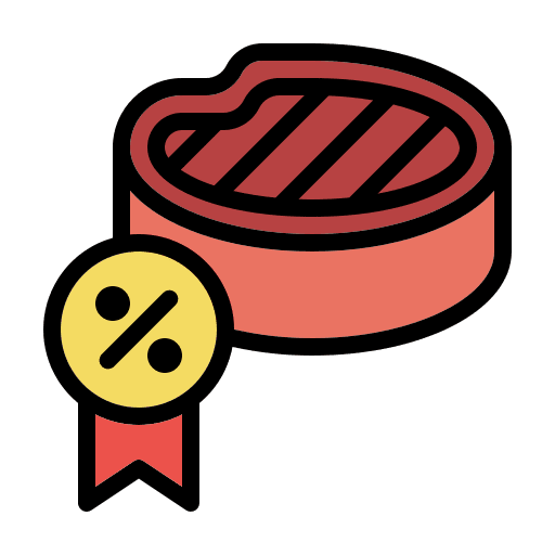 Discount discount raw food and restaurant icon