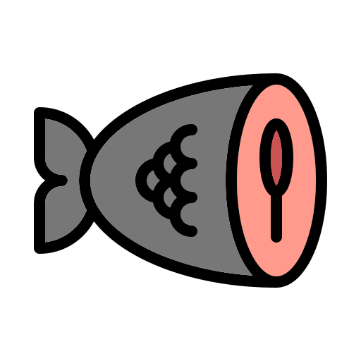Fish butcher proteins raw icon