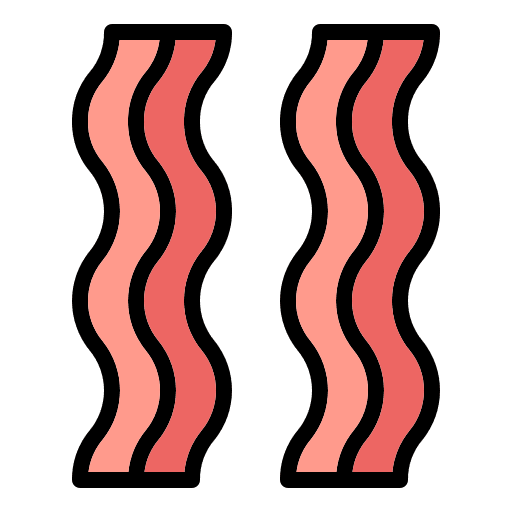 Bacon proteins raw meat icon Bacon proteins raw meat icon