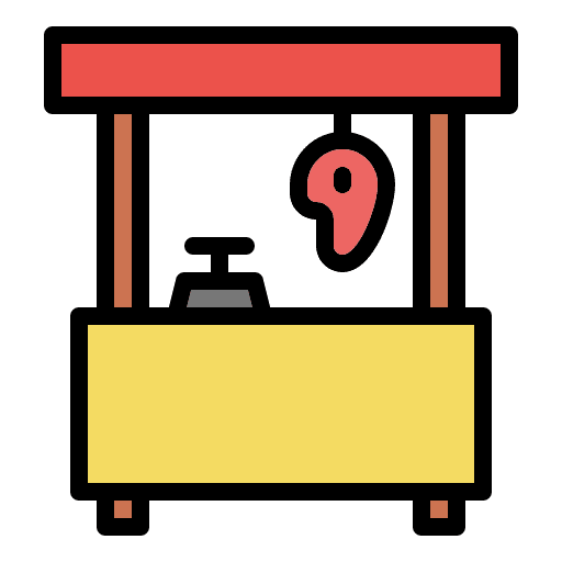 Store proteins meat raw icon Store proteins meat raw icon