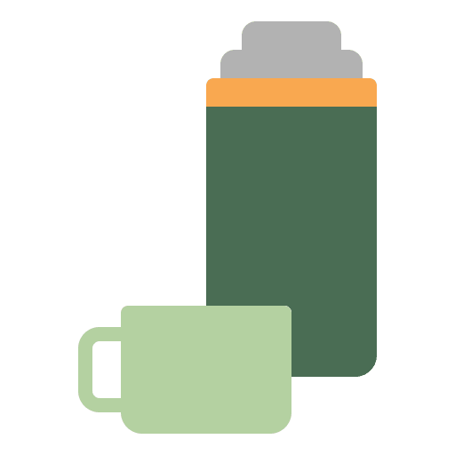 Thermos hot drink mug camp icon
