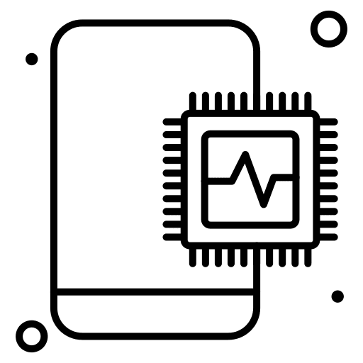 Microchip smartphone technology cellphone icon Microchip smartphone technology cellphone icon