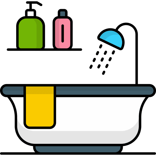 Bathroom furniture and household towel bathroom icon