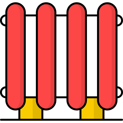 Central heating furniture and household boiler temperature icon