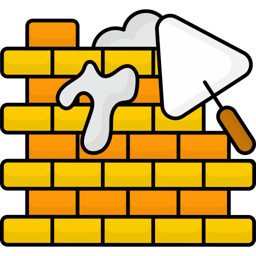 Brick wall construction and tools brickwall bricklayer icon Brick wall construction and tools brickwall bricklayer icon