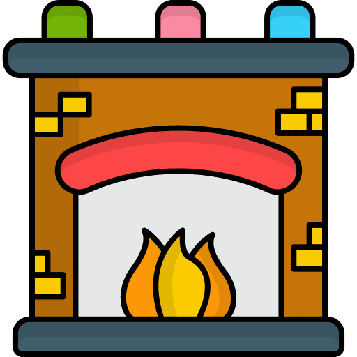 Fireplace christmas warm furniture and household icon Fireplace christmas warm furniture and household icon