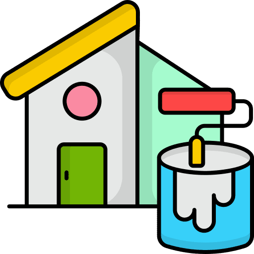 House painting bucket color painter icon