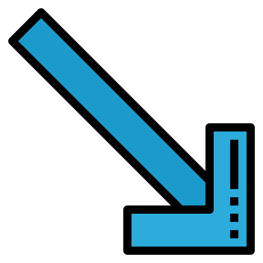 Right down direction user interface right down icon