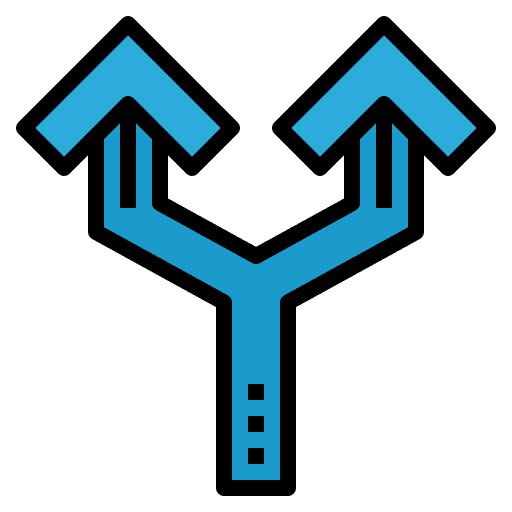 Junction arrows user interface ways icon Junction arrows user interface ways icon