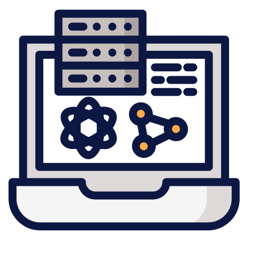 Data science seo and web orbit big data icon
