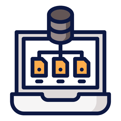 Database files and folders storage database storage icon