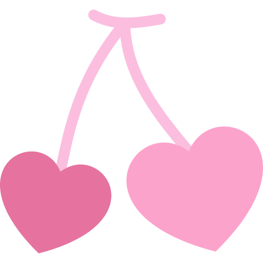 Cherries valentines day romantic heart icon