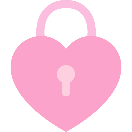 Padlock girly icons heart love icon