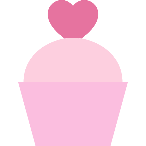 Cupcake romance bakery heart icon Cupcake romance bakery heart icon