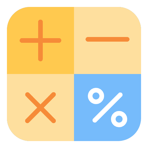 Percentage calculating technological calculator icon
