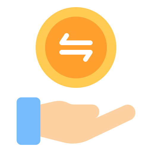 Transaction money commerce and shopping hands icon