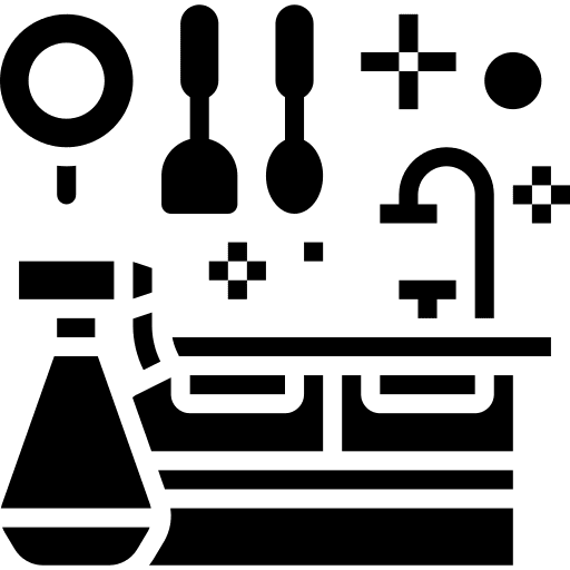 Kitchen kitchen furniture and household washing icon