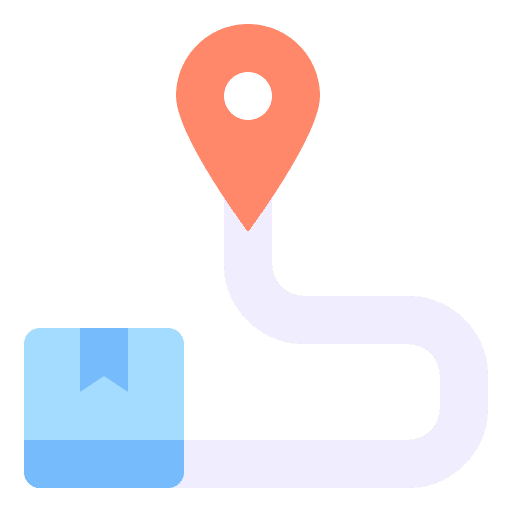 Tracking package shipping and delivery pin icon Tracking package shipping and delivery pin icon