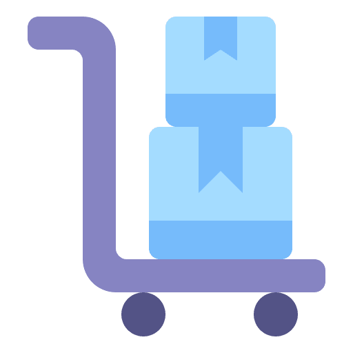 Trolley shipping and delivery logistics delivery packages icon Trolley shipping and delivery logistics delivery packages icon