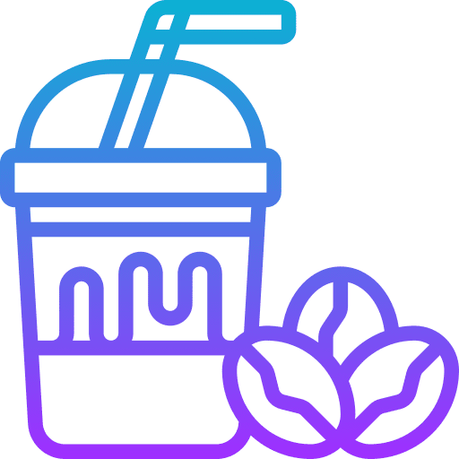 Latte macchiato hot food and restaurant coffee icon