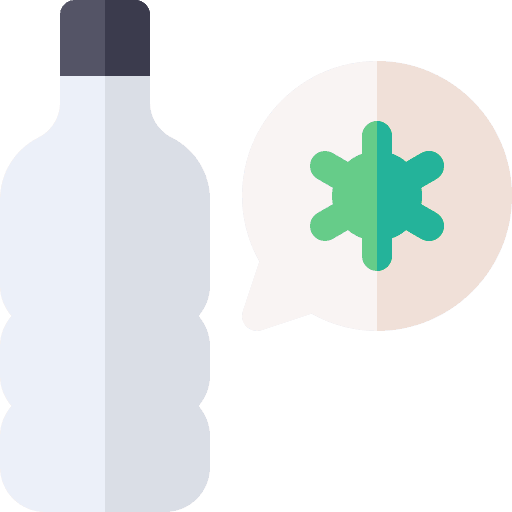 Contaminated water bottle contaminated water food and restaurant icon