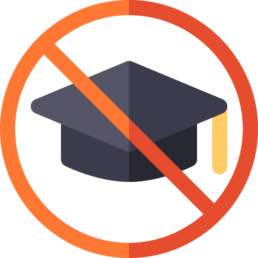 No education no education crossed no icon