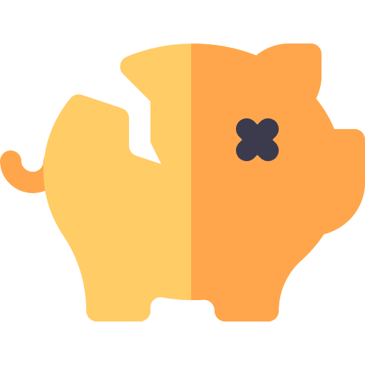 Piggy bank savings broken no icon