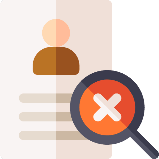 User magnifying glass files and folders no employment icon