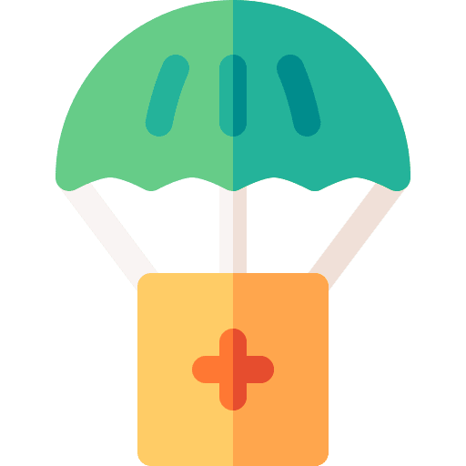 Aid parachute supply healthcare and medical icon Aid parachute supply healthcare and medical icon