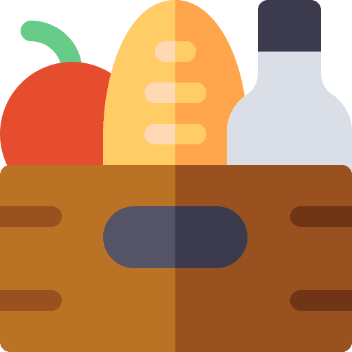 Supplies supermarket donation basket icon Supplies supermarket donation basket icon