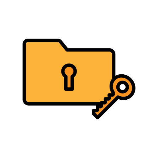 Security code folder personal information files and folders icon Security code folder personal information files and folders icon