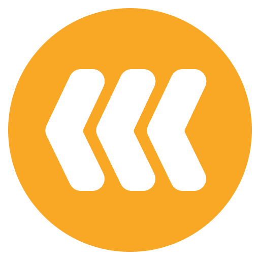 Fast backward navigate point to direction icon Fast backward navigate point to direction icon