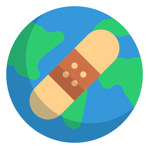 Earth band aid pollution planet earth icon
