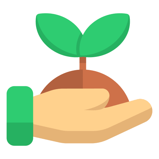 Reforestation nature hand sprout icon