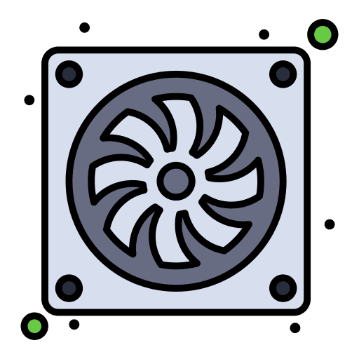 Fan fan cooling system electronics icon