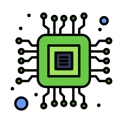 Chip technology brain hardware icon Chip technology brain hardware icon