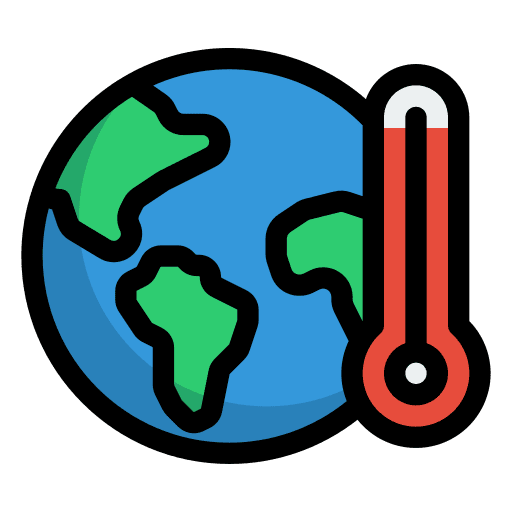 Global warming greenhouse effect nature planet earth icon