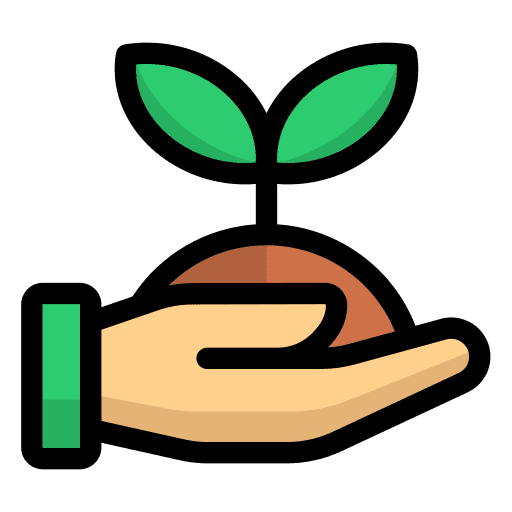 Reforestation nature hand sprout icon
