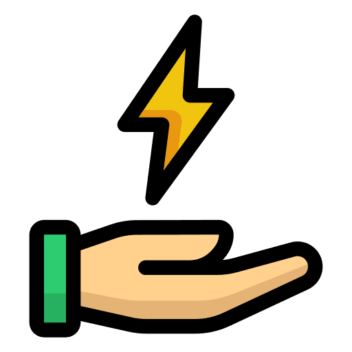 Save energy electric hand save icon