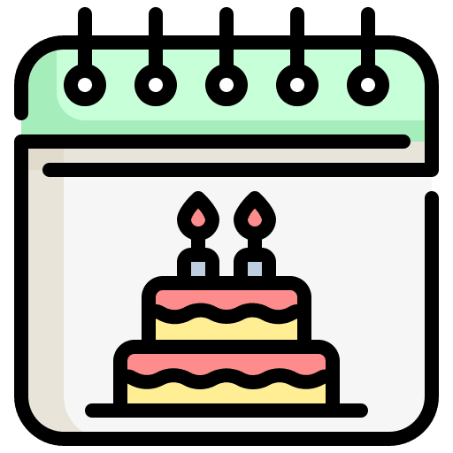 Calendar schedule birthday party icon